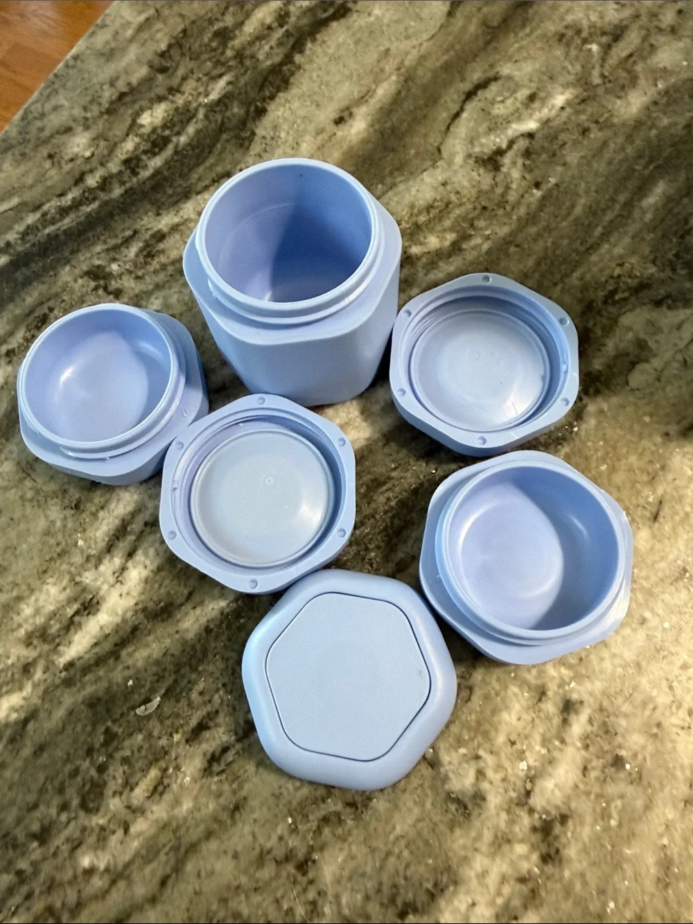 Cadence capsules Blue Hexagon Set of 3 - 2 small and 1 medium